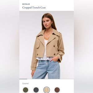 Abercrombie & Fitch Tan Cropped Trench Coat